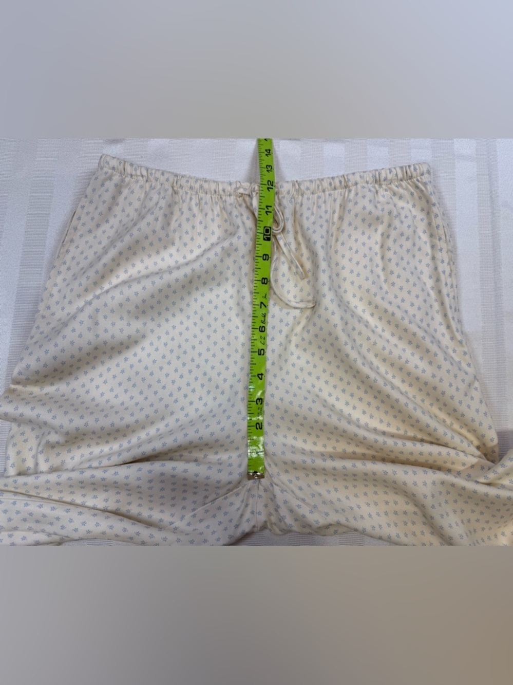 Sincerely Jules Lounge Pants Sz Medium Cream Blue Ditsy Floral  Drawstring NWOT - Picture 5 of 11